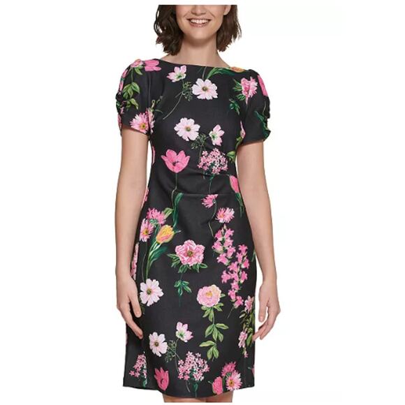 Karl Lagerfeld Dresses & Skirts - KARL LAGERFELD Floral-Print Puff-Sleeve Sheath Dress Dress // 2